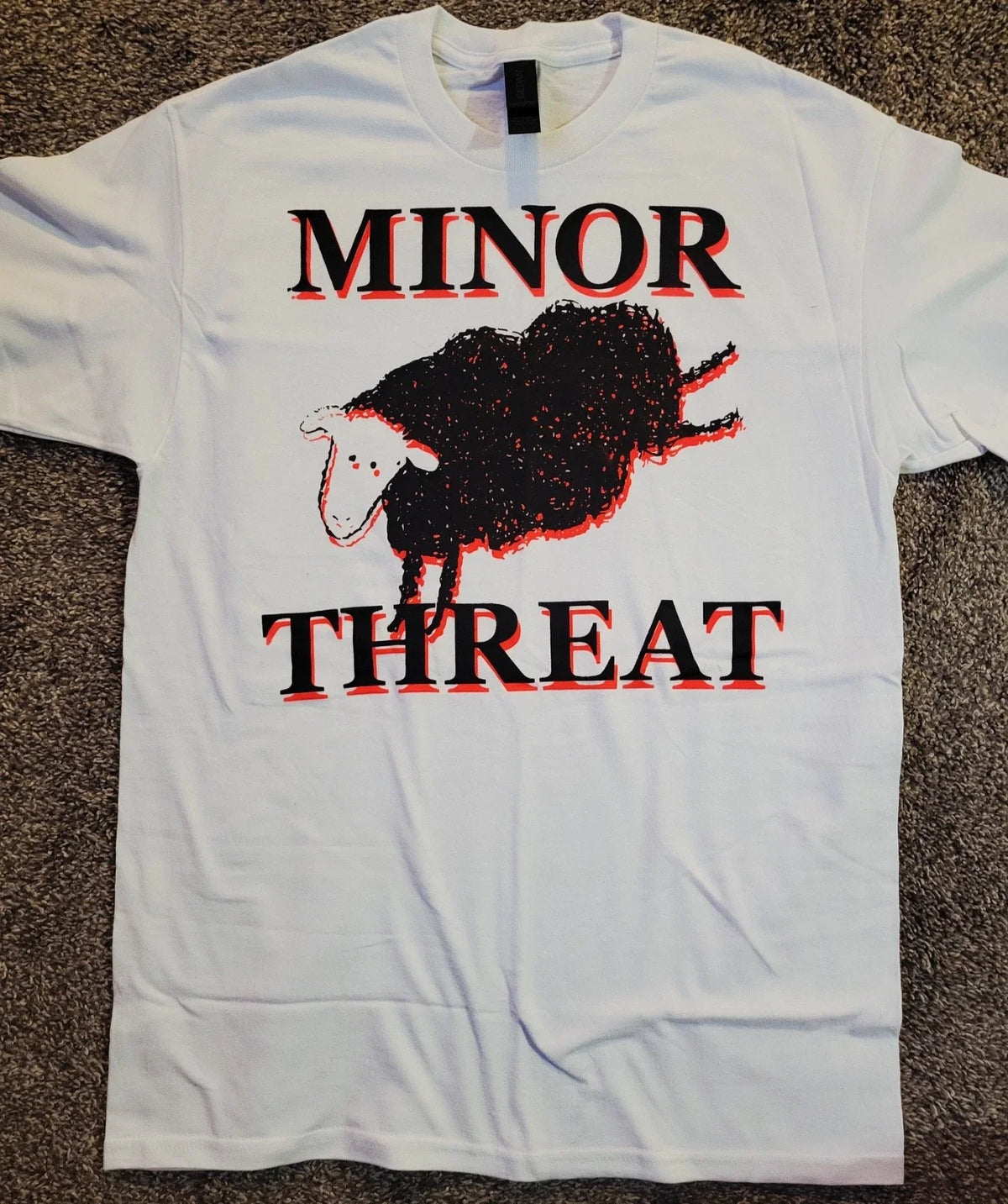 minor threat tshirt on white hand screenprinted punk hardcore shirt diy