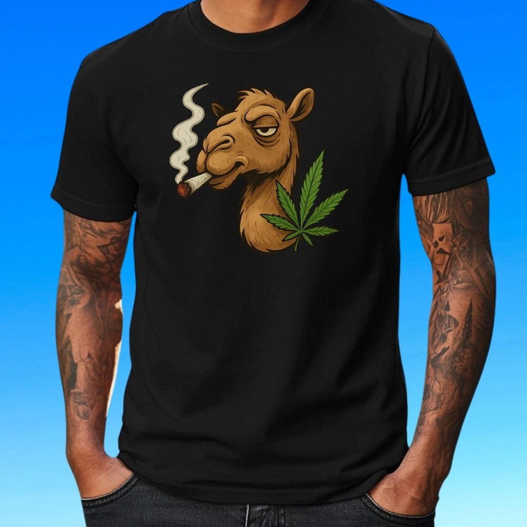 Mens Camel Smokes Grass Motif Cotton T-Shirt Size XS to 5XL