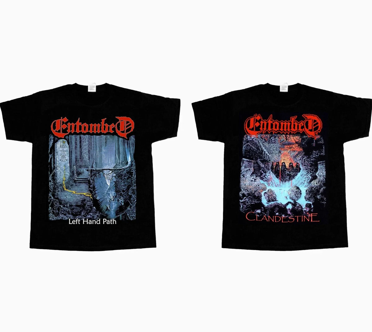 ENTOMBED LEFT HAND PATH CLANDESTINE SHORT - LONG SLEEVE NEW BLACK T-SHIRT 345XL