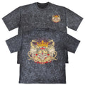 Love To Death Mens Carbon Grey Heavyweight 240gsm Vintage T-Shirt Gothic Skull