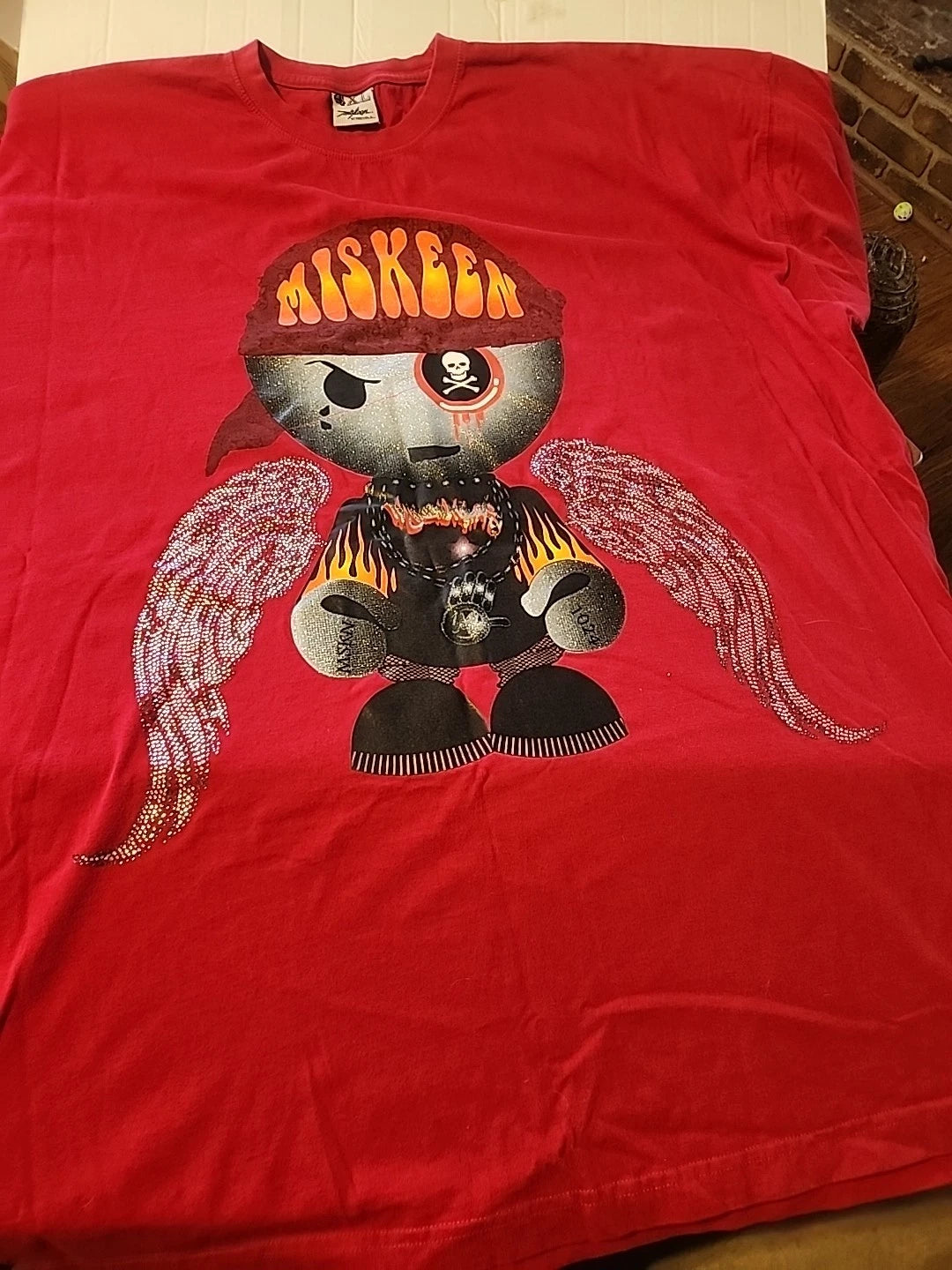 Vintage Miskeen Originals Graphic T-Shirt Men's Size 4XL Hip Hop Streetwear Red
