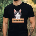 Mens Kitten Loving People Motif Cotton T-Shirt Size XS to 5XL