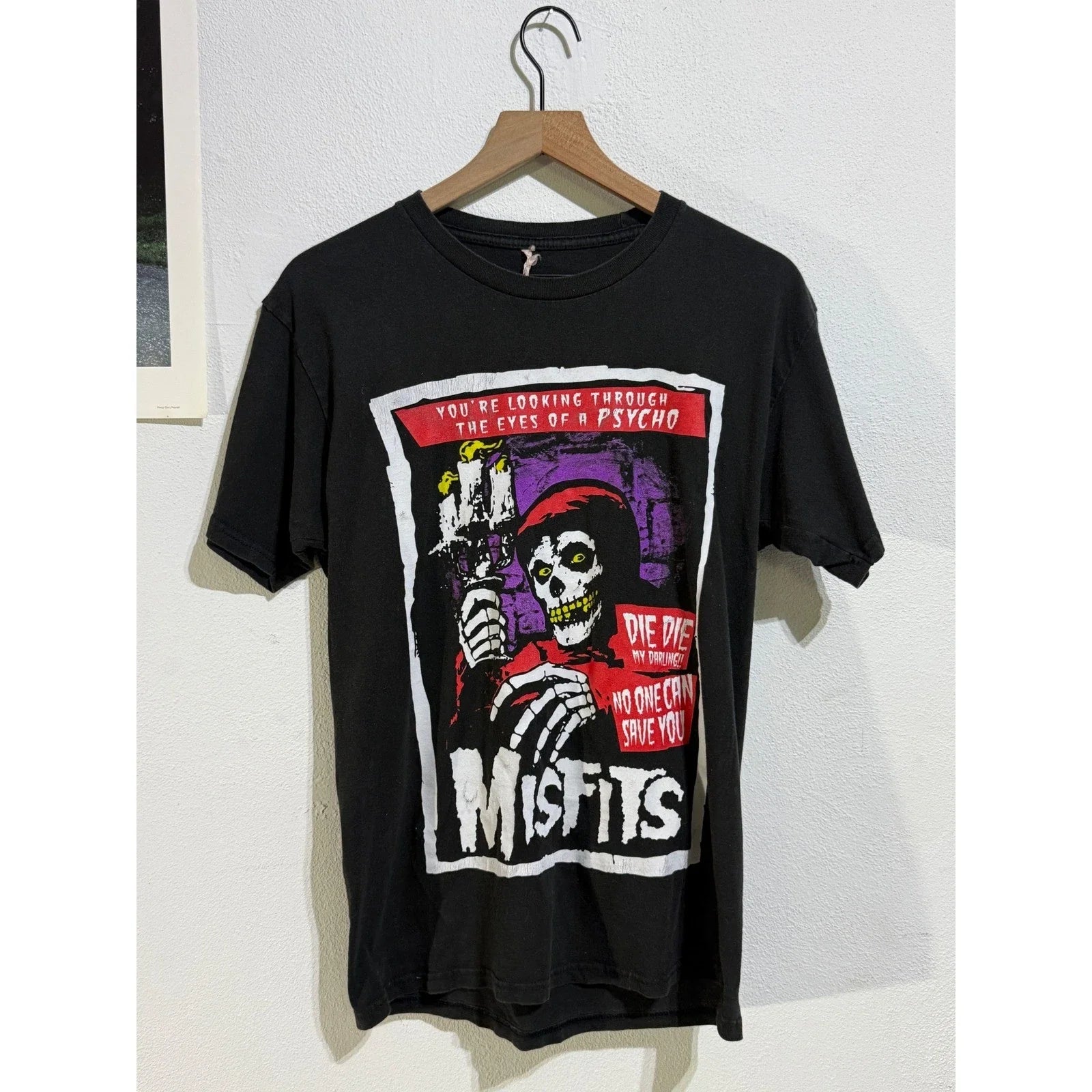 Misfits Die Die My Darling Psycho Crimson Ghost Black Graphic T-Shirt Medium