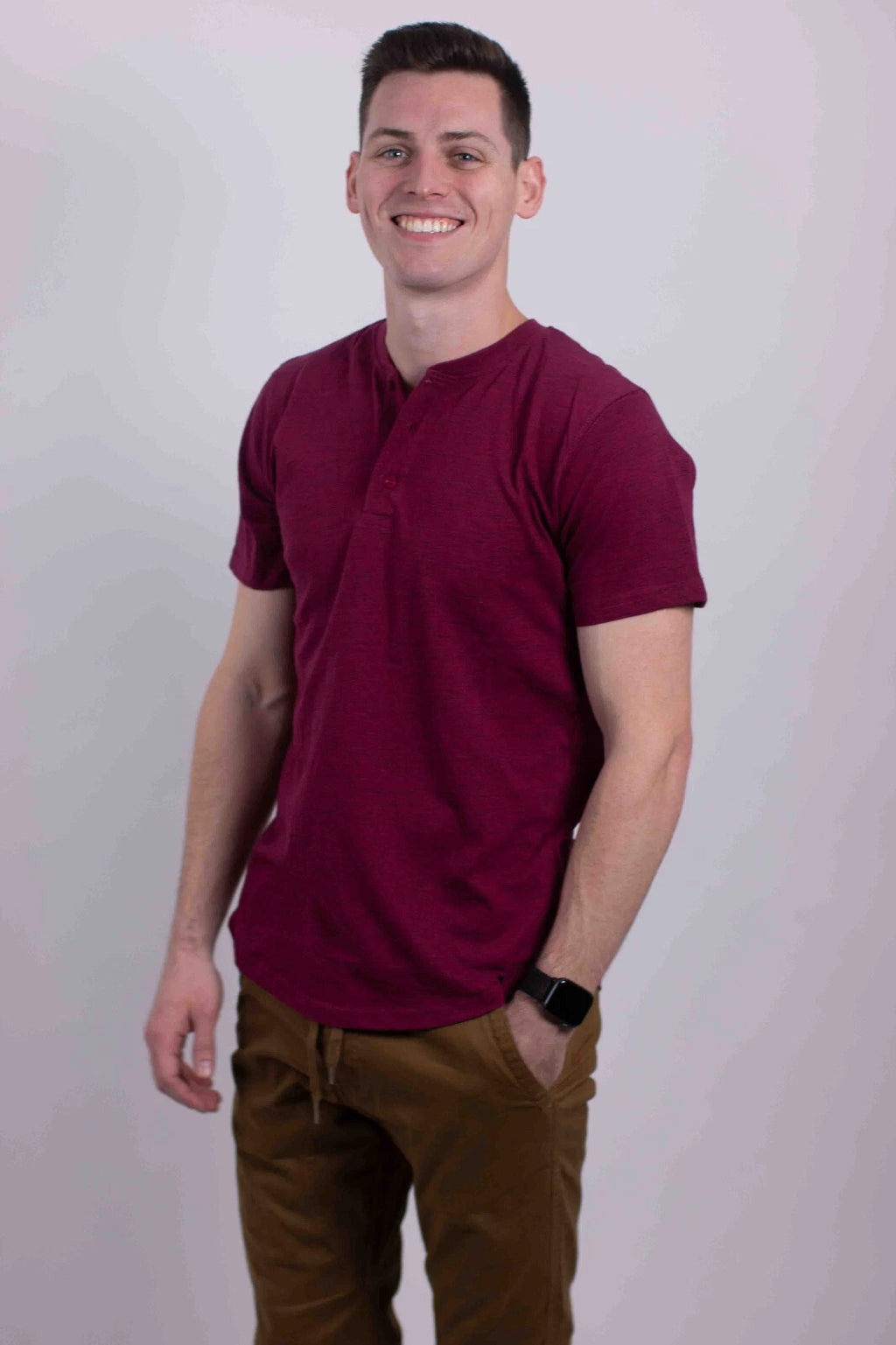 Men's Short Sleeves 100% Cotton Regular fit Casual Summer Henley T-shirt