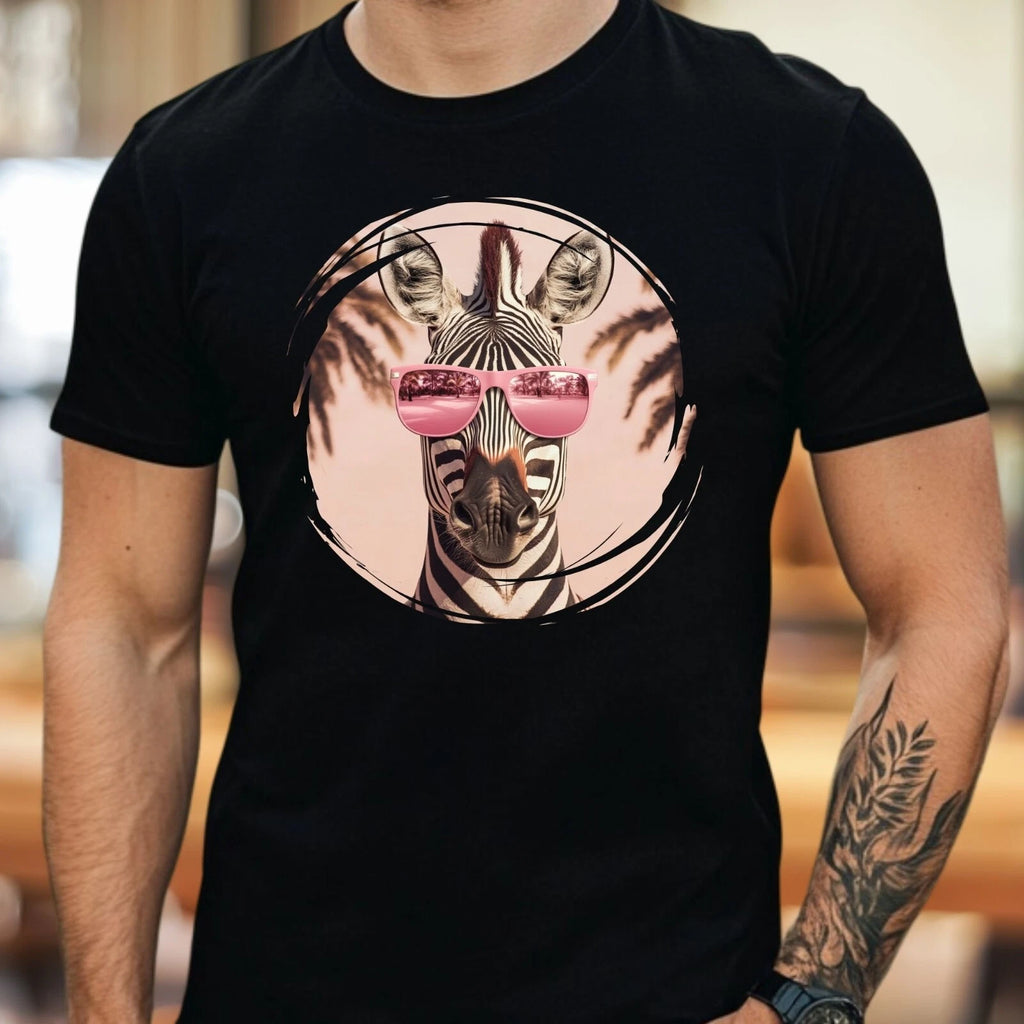 Mens Funny Zebra Print Cotton T-Shirt Size XS to 5XL