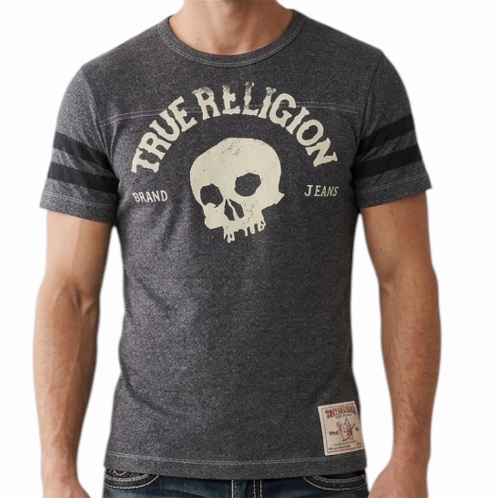 $89 TRUE RELIGION Black TRUE SKULL Short Sleeve Designer Graphic T-shirt NWT