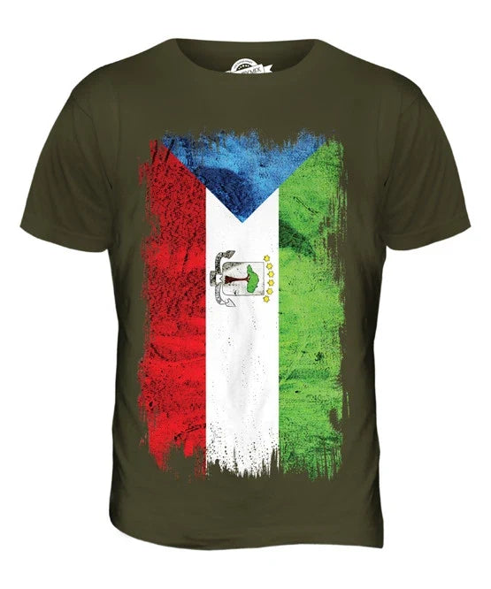 EQUATORIAL GUINEA GRUNGE FLAG MENS T-SHIRT TEE ECUATORIAL EQUATOGUINEAN GUINEAN