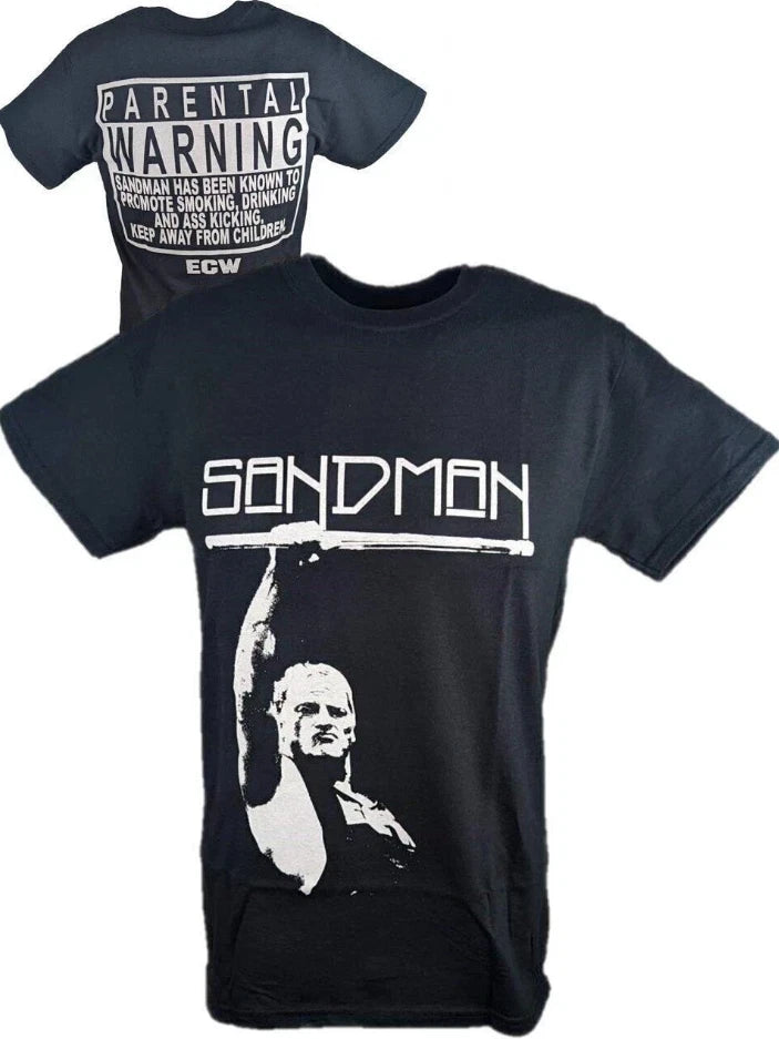 Sandman Parental Warning ECW Mens Black T-shirt