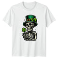 Skeleton St Patricks Day Clover Luck T-Shirt Irish Gothic St Patricks Day