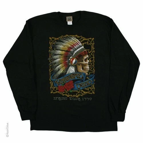 GRATEFUL DEAD-SPRING TOUR '90-LONG SLEEVE BLACK T-SHIRT - M,L,XL,XXL Garcia,Lesh