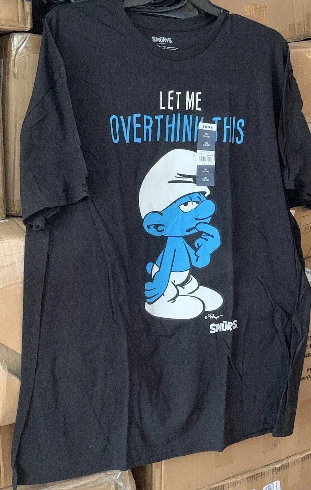 The Smurfs Let Me Overthink This T Shirt NWT 3XL XXXL cartoon Smurf
