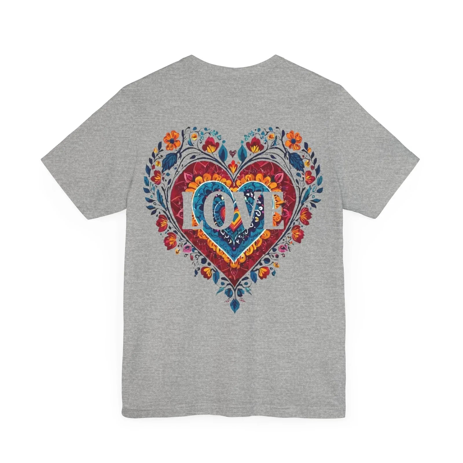 "Boho Heart T-Shirt – Love-Themed Bella+Canvas Tee for Men & Women, 5 Colors"