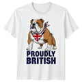 Proudly British Bulldog Union Jack British National Pride Mens Womens T-Shirt