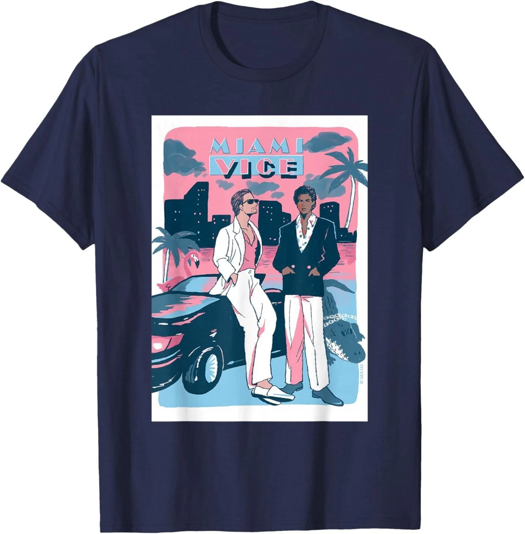 Retro Miami Vice Vibes 80s Aesthetic Style T-Shirt