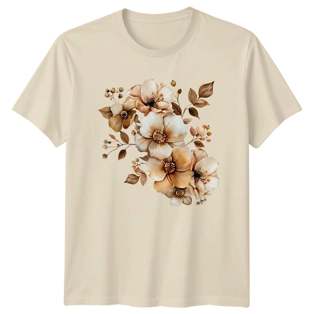 Boho Rustic Floral Womens T-Shirt Spring Flowers Gift For Her