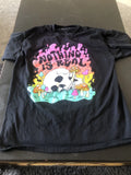 Spencer’s Nothing is Real Trippy Graphic T Shirt Large Mushrooms Skull Hippie B4