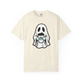 Ghostly Pumpkin Coffee Unisex T-Shirt, Halloween Shirt, Fall Tee,