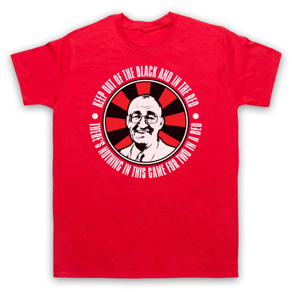BULLSEYE UNOFFICIAL JIM BOWEN DARTS RED BLACK TV SHOW MENS & WOMENS T-SHIRT