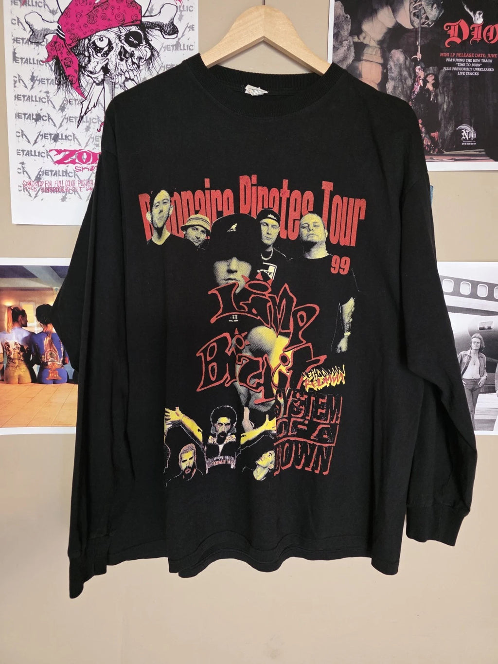 Vintage 1999 Limp Bizkit System Of A Down Billionaire Pirates Tour  XL