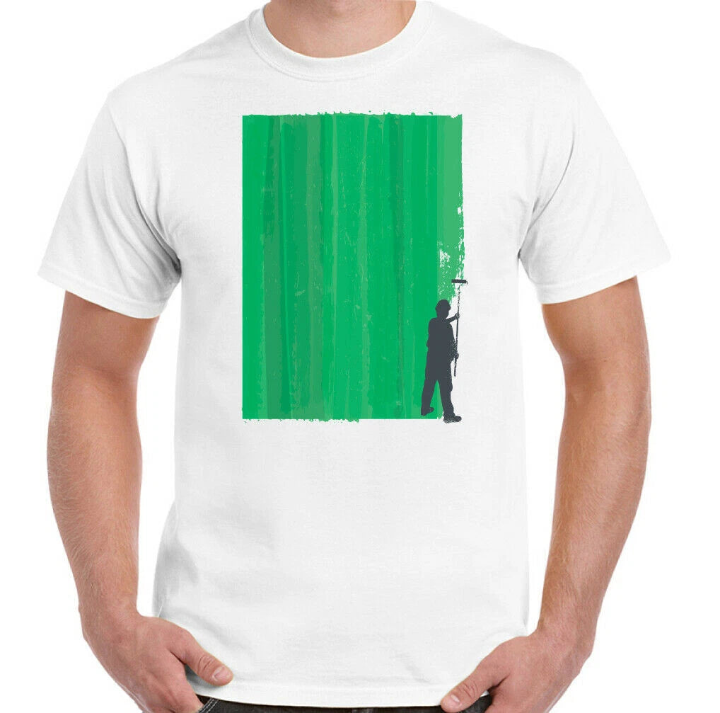 DECORATOR T-SHIRT, Mens Funny Banksy Style Painting Street Art Unisex Tee Top