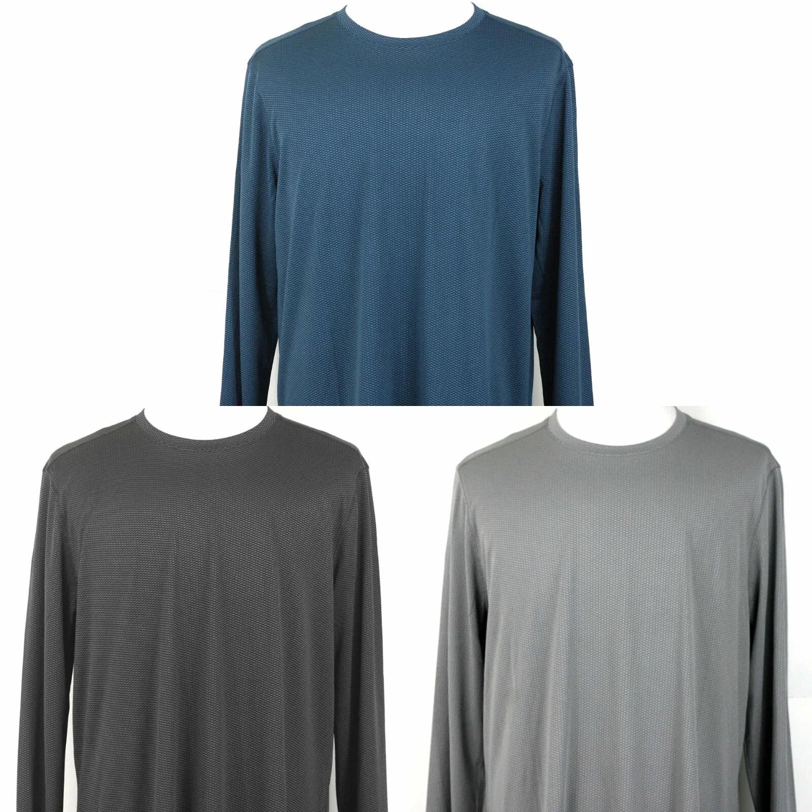 RBX T-Shirt Poly Double  Knit Jacquard Long Sleeve Crew Neck M,L,XL,2XL