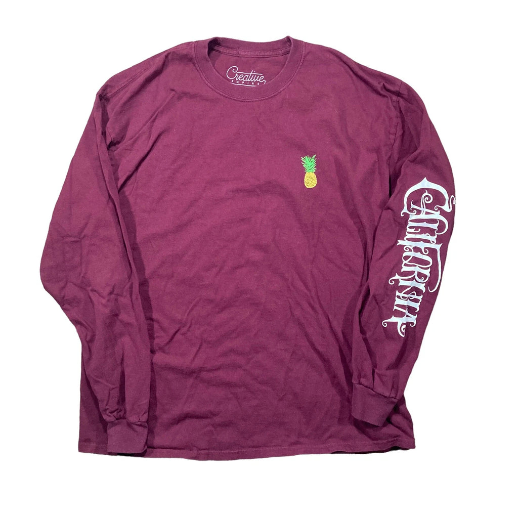 Creative Empire Mens Maroon XL Long Sleeve T-Shirt-A-40