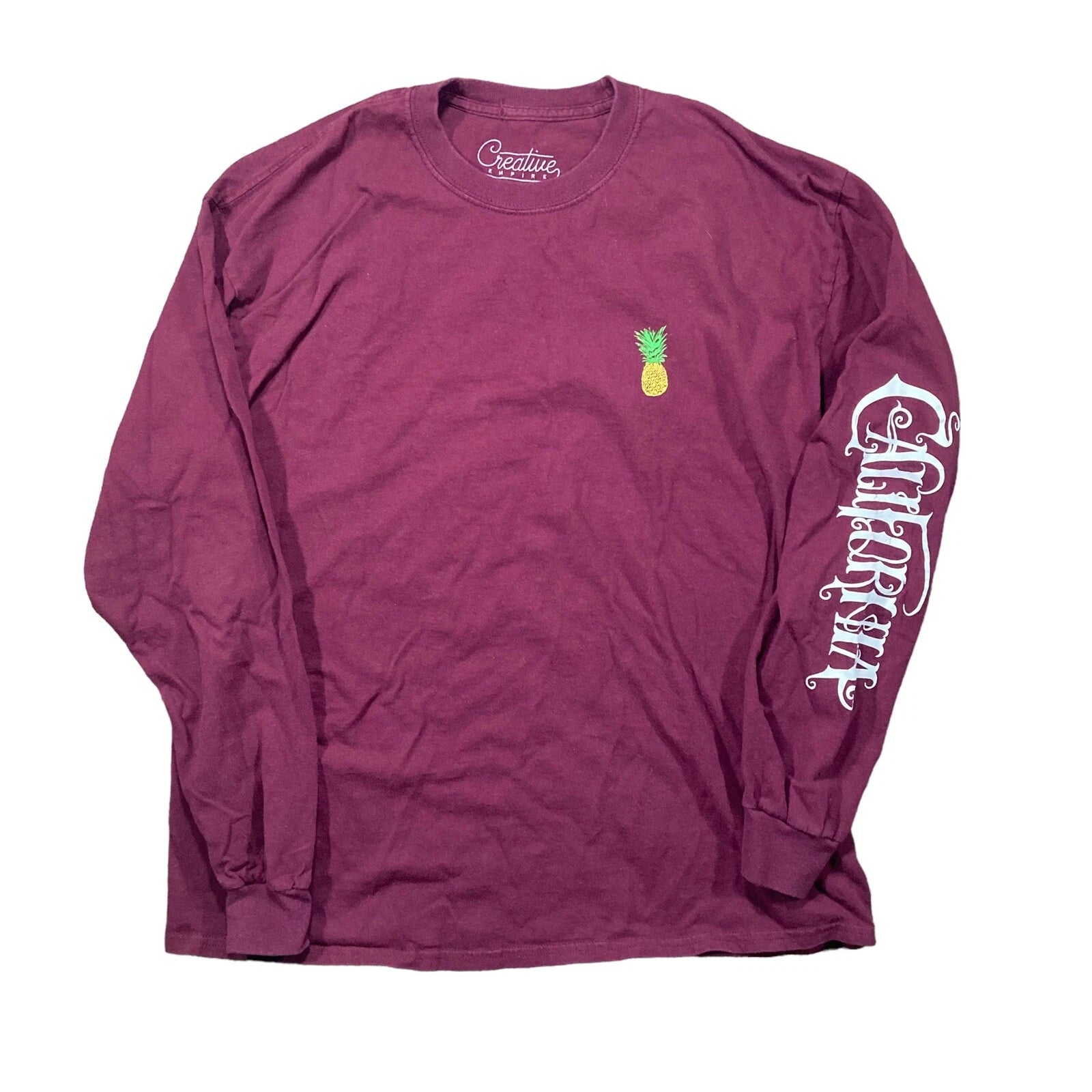 Creative Empire Mens Maroon XL Long Sleeve T-Shirt-A-40