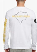 Standard James Perse men crew Neck T-Shirt White l/s Woolsey Fires  mlj3352