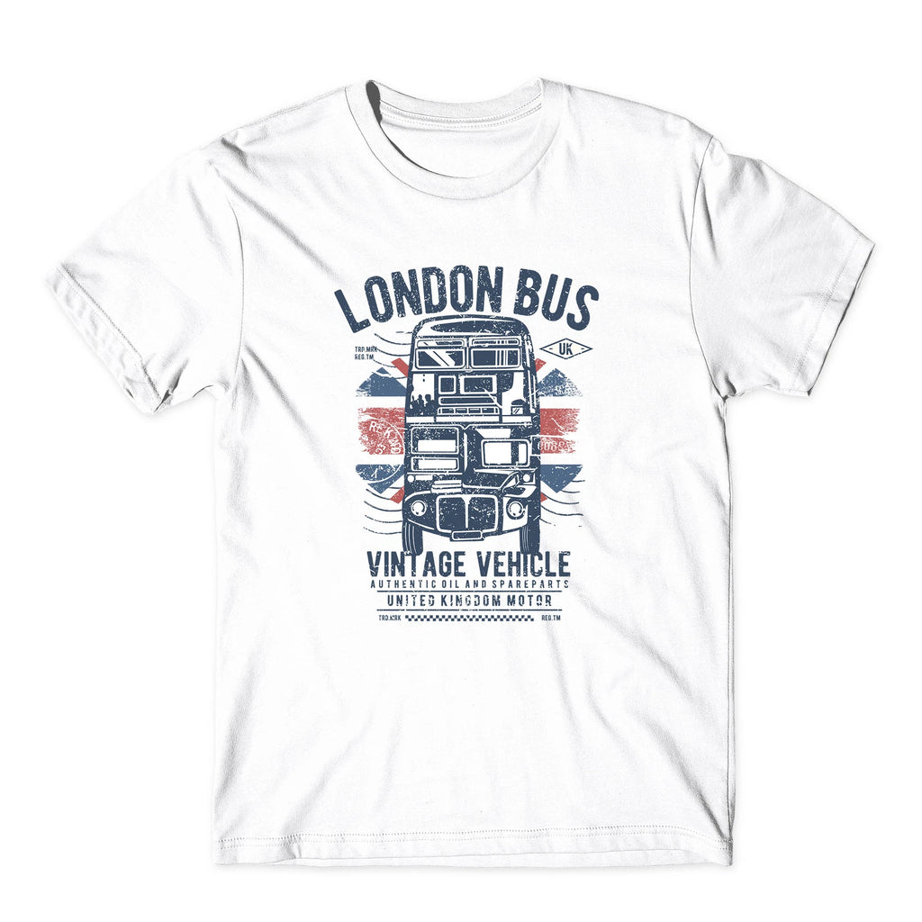London Bus Vintage Vehicle Design Transportation T-Shirt Kids Unisex