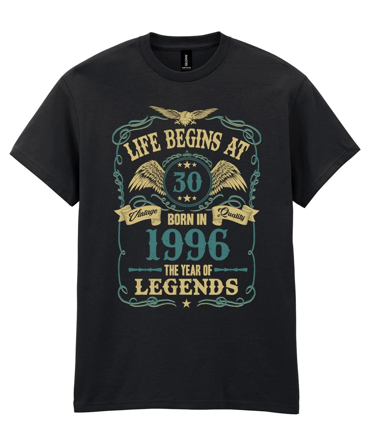 Life Begins at 30 T-Shirt Mens Funny Born In 1996 30th Birthday Gift for Him Son