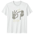 Six Seven Skeleton Hands Halloween Mens Womens Graphic Tee Shirt