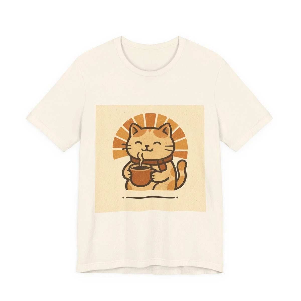 Cat Coffee Tee — Cute Kitty Holding Coffee Graphic T-Shirt