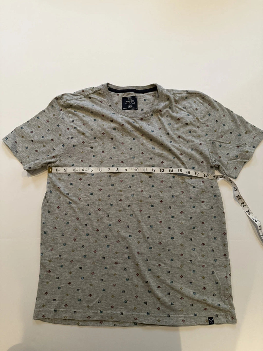 MBX Men’s Short Sleeve Shirt Size M Gray Geometric Cotton Blend