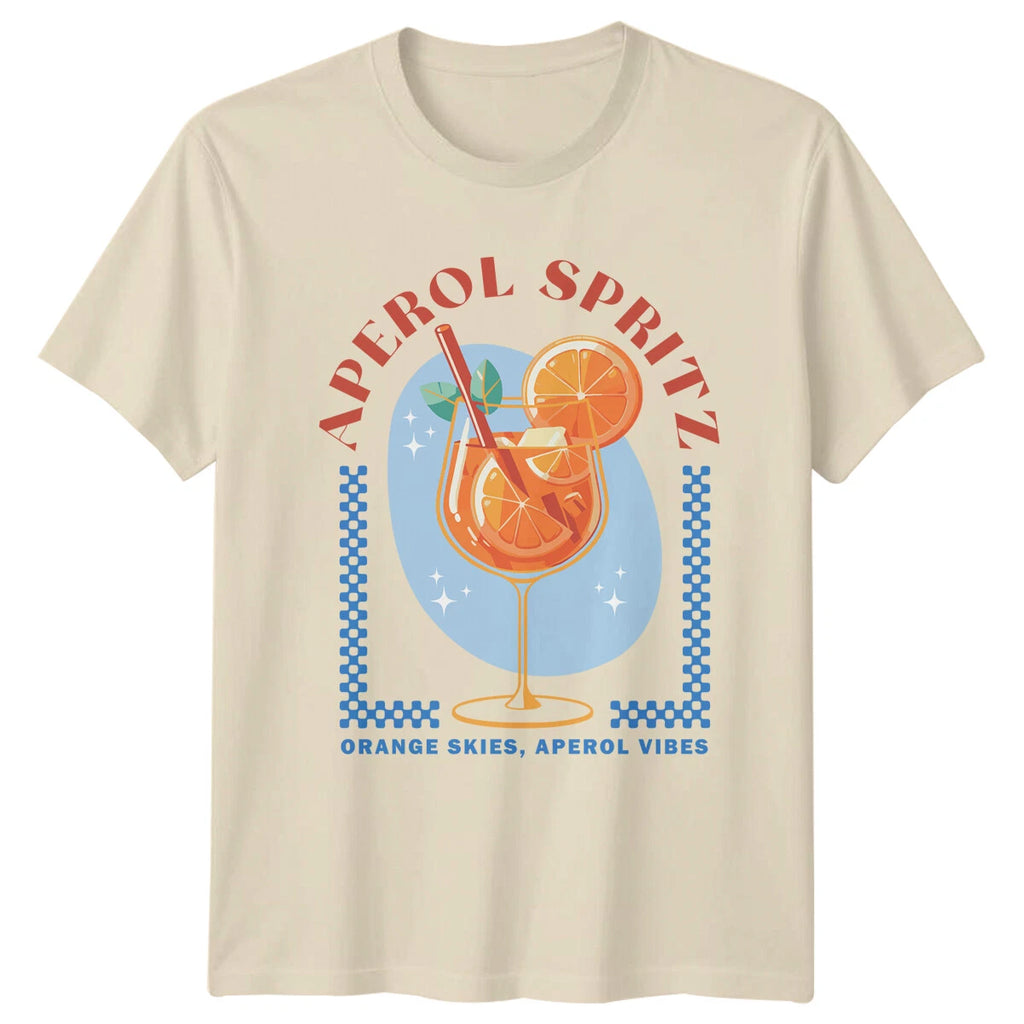 Aperol Spritz Cocktail Orange Skies Aperol Vibes Mens T-Shirt Womens Tee Graphic