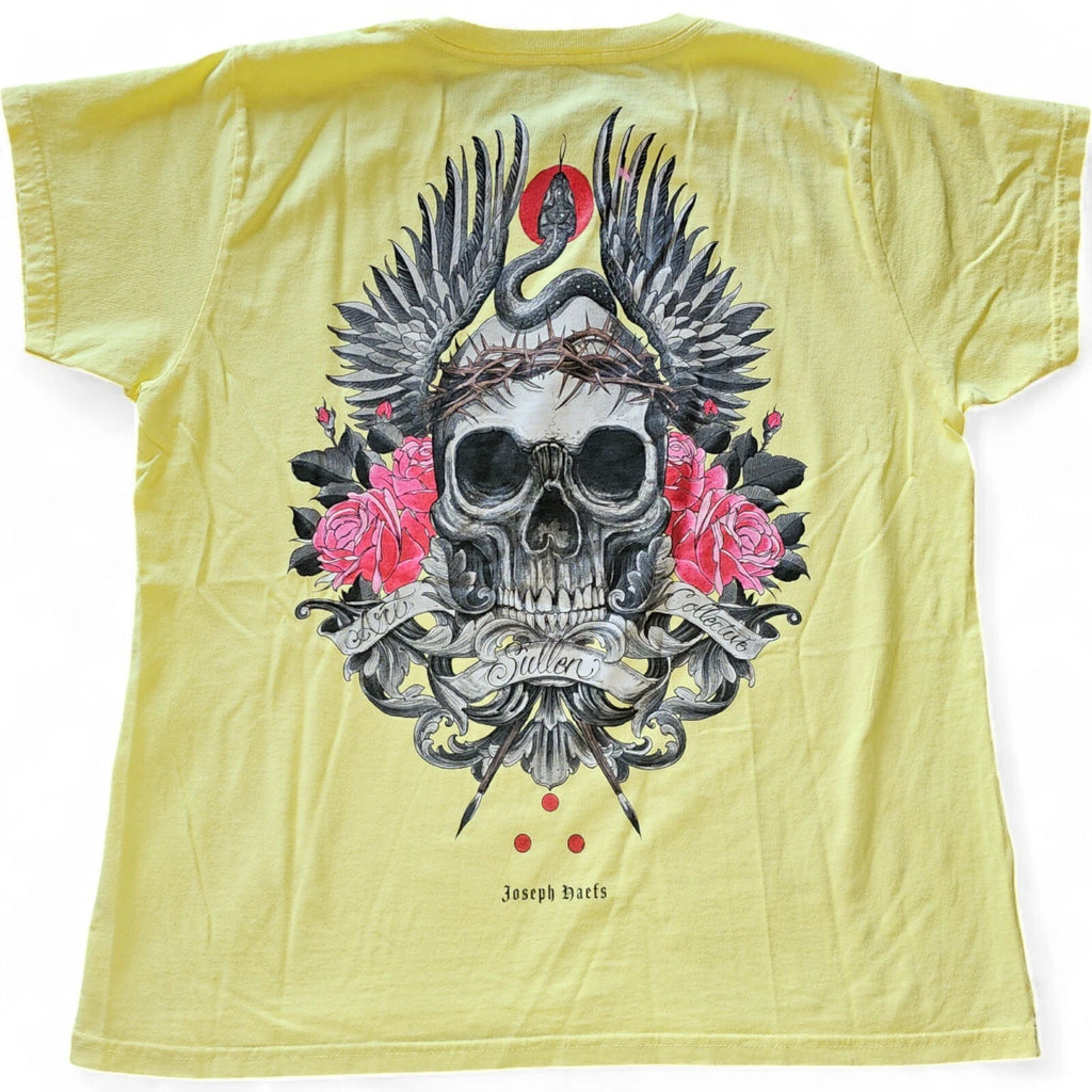 Men's Sullen Art Collective Haefs Skull & Wings Premium Tattoo Tee T-Shirt Large