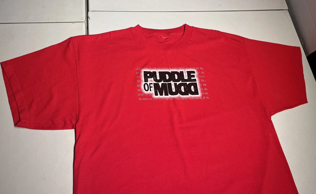 Puddle Of Mudd Shirt Men’s XL Red Black Cotton VTG Y2K 90’s T Tee Rock Grunge