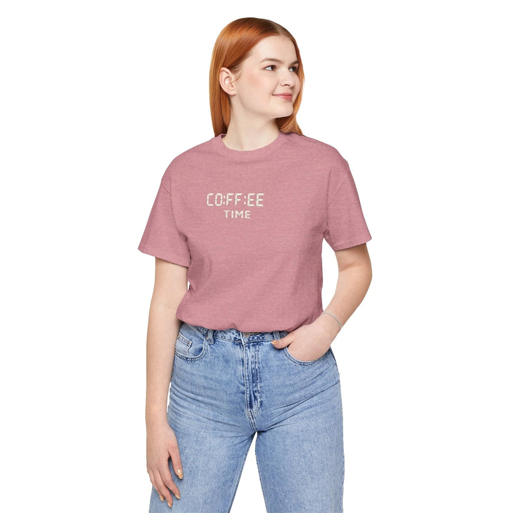 Coffee Time Tee Minimal coffee text shirt Unisex Simple T-shirt Women Men