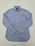 Polo Ralph Lauren Men Blue White Gingham Slim Fit Shirt Size Slim EUC