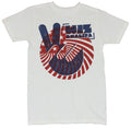 Wiz Kahlifa Adult New T-Shirt - Peace Fingers Red White and Blue Circle Pic