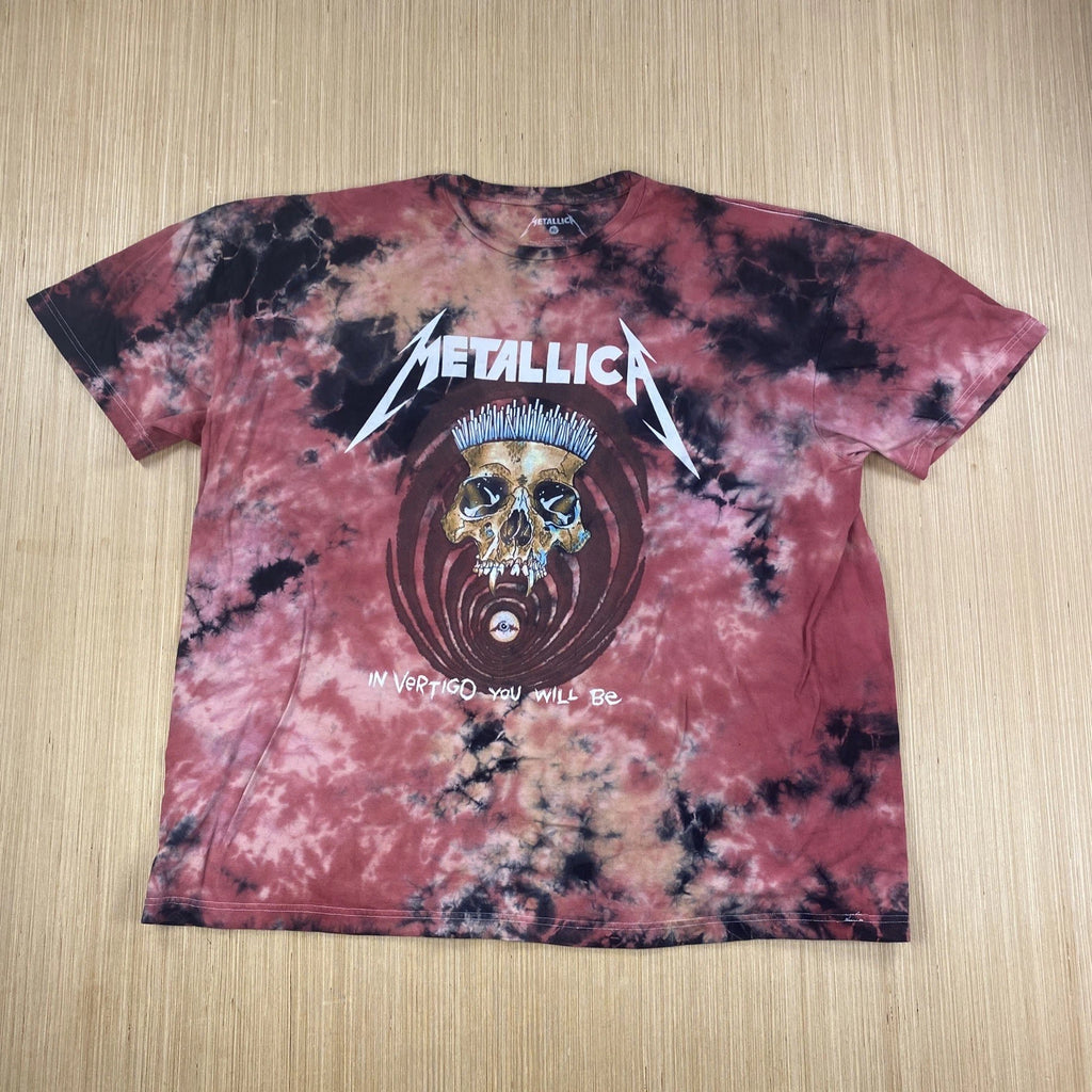 Metallica Shirt Mens XL Red Black Tye Dye In Vertigo You Will Be Rock Grunge