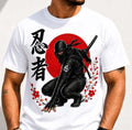 Ninja Shinobi Japanese Kanji Graphic T-Shirt - White Streetwear Anime Style