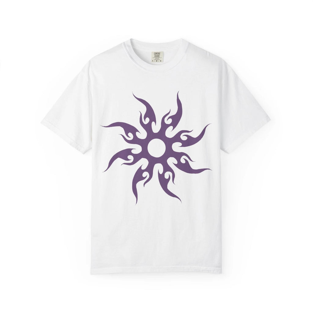 Trendy Forsaken Grape Unisex Dyed T-Shirt with Unique Flame Design,  Summer