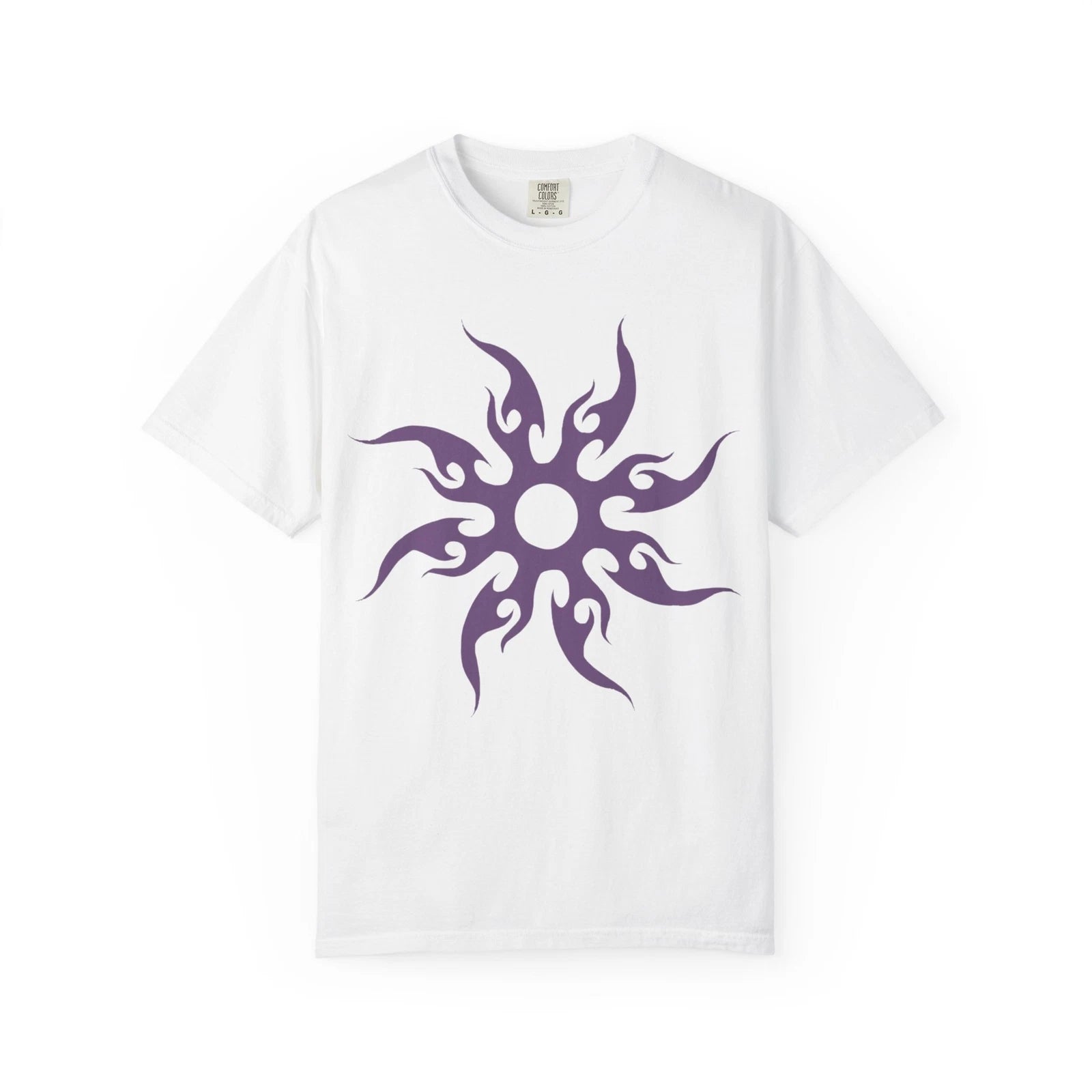 Trendy Forsaken Grape Unisex Dyed T-Shirt with Unique Flame Design,  Summer