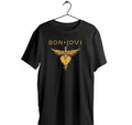 Bon Jovi logo Black  T-Shirt I Cotton Short Sleeve I Glam Hard rock gift Tee