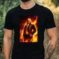 Mens George Washington On Fire Motif Cotton T-Shirt Size XS to 5XL