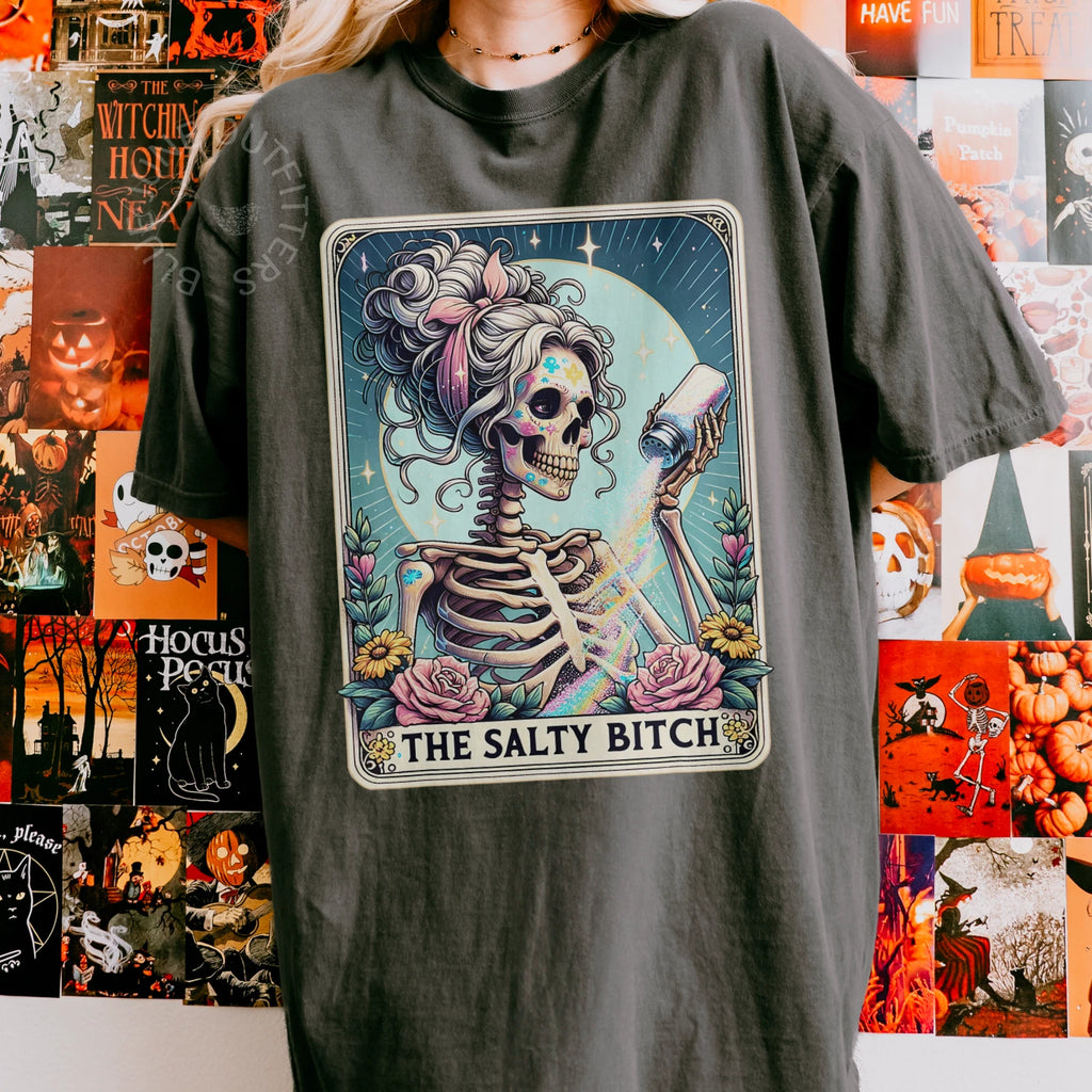The Salty Bitch Tee | Funny Skeleton Graphic Comfort Colors® T-Shirt SM-4XL