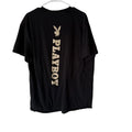 Playboy Vintage 90s Y2k T Shirt Black Mens XL Graphic Tee Bunny Logo