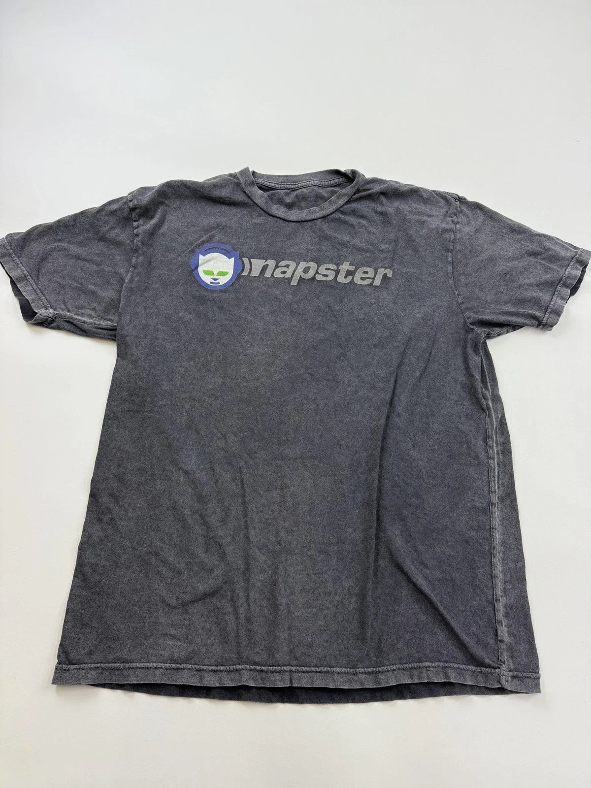 Napster Shirt Mens XL Gray Logo Graphic Tee Tagless Y2K Internet Music Retro
