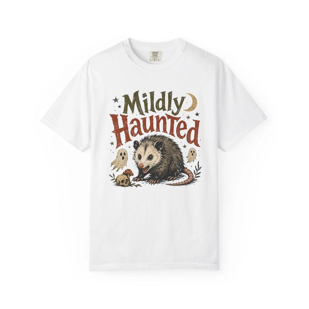 Mildly Haunted Possum T-shirt | Cute Spooky Illustration