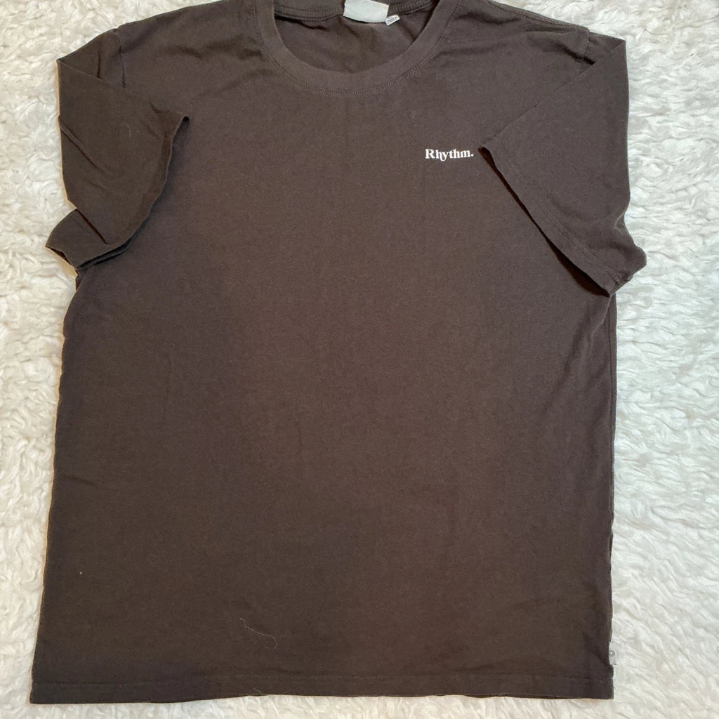 Rhythm Classics T-Shirt Mens XL Brown Excellent Organic Cotton Logo Tee